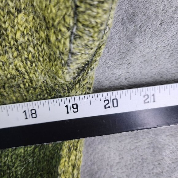 Womens Green & Grey Striped Knit Sweater By Angie Short Sleeve Cowl Neck Size L - Picture 8 of 10